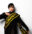 Frau trägt SOS Humanity-Schal / Woman wearing SOS Humanity-Scarf