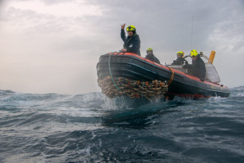 Crew of Humanity 1 during the RHIB trainings on the central Med.