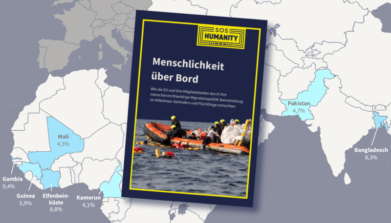 Foto des Rescue Reports auf einer Landkarte als Hintergrund