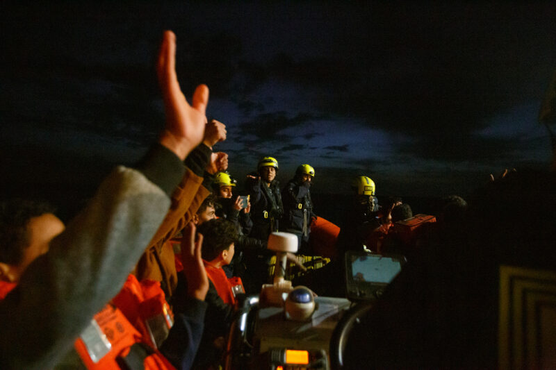 Rettungssituation bei Nacht
